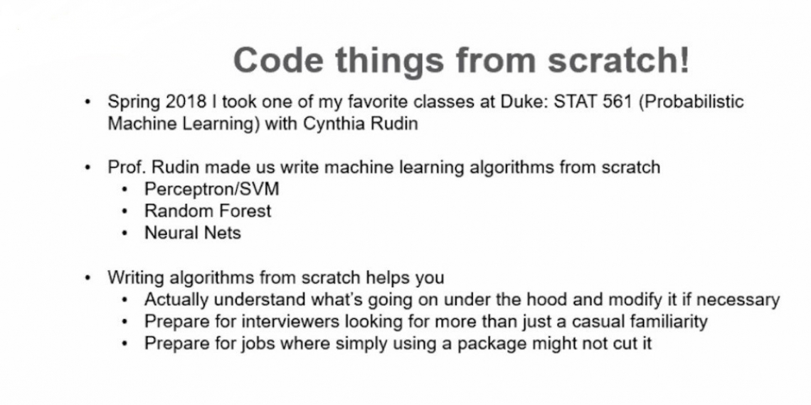 Slide for Code things from scratch!